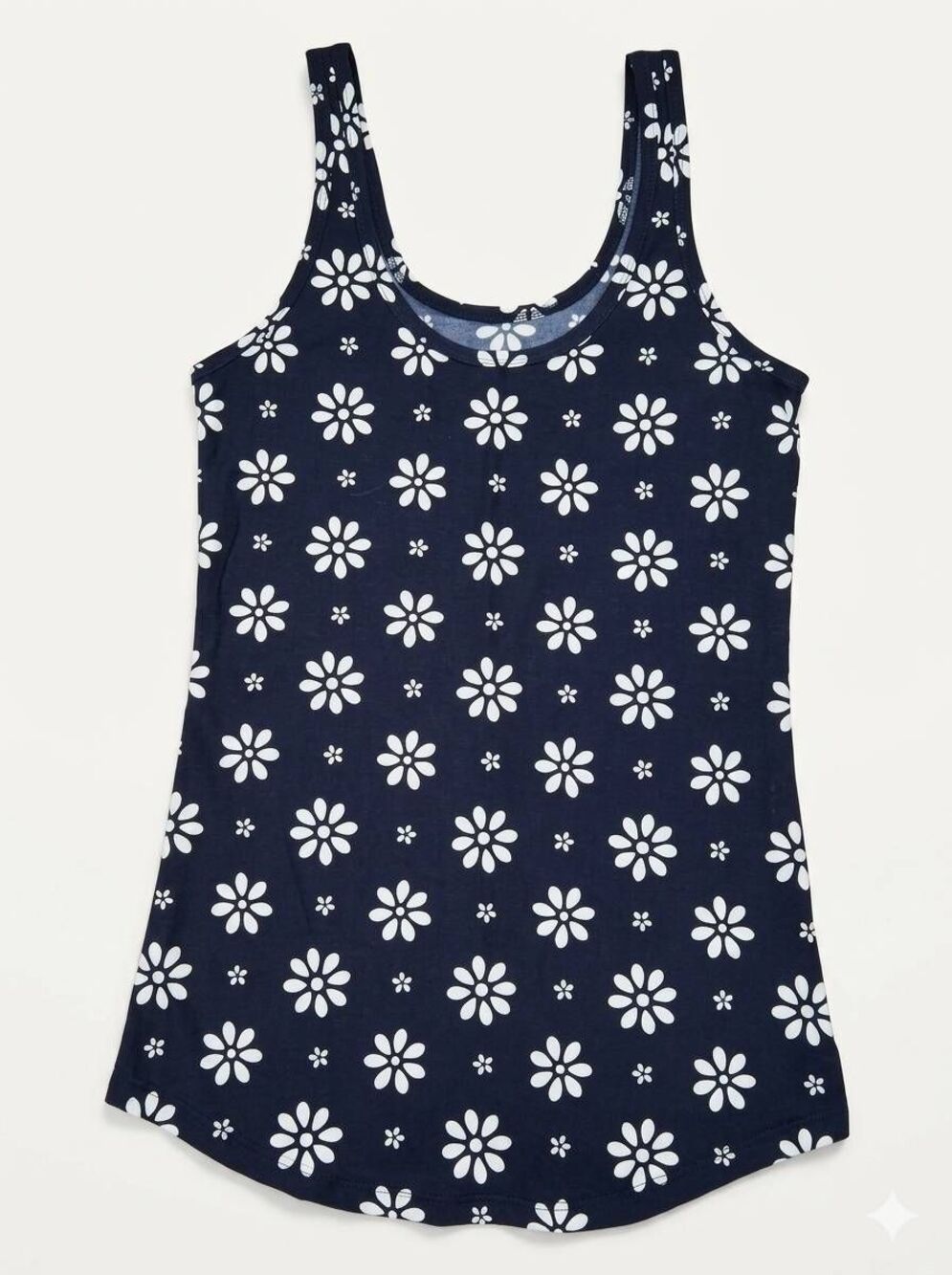 🔺️NWT Black w/White Floral Print Scoop Neck Sleeveless Top Small